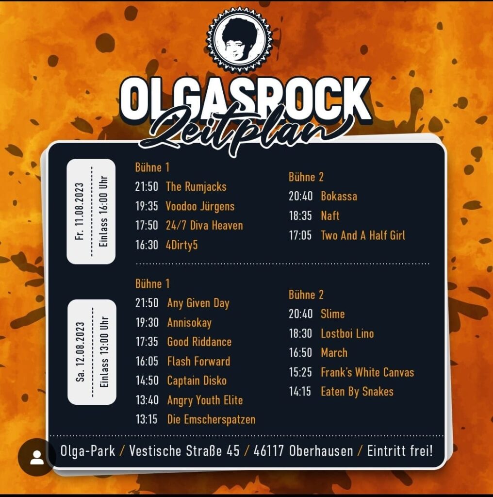 Olgas Rock Zeitplan