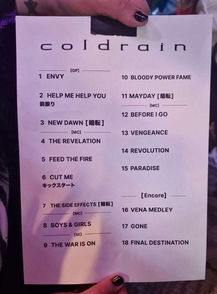 Coldrain Setlist