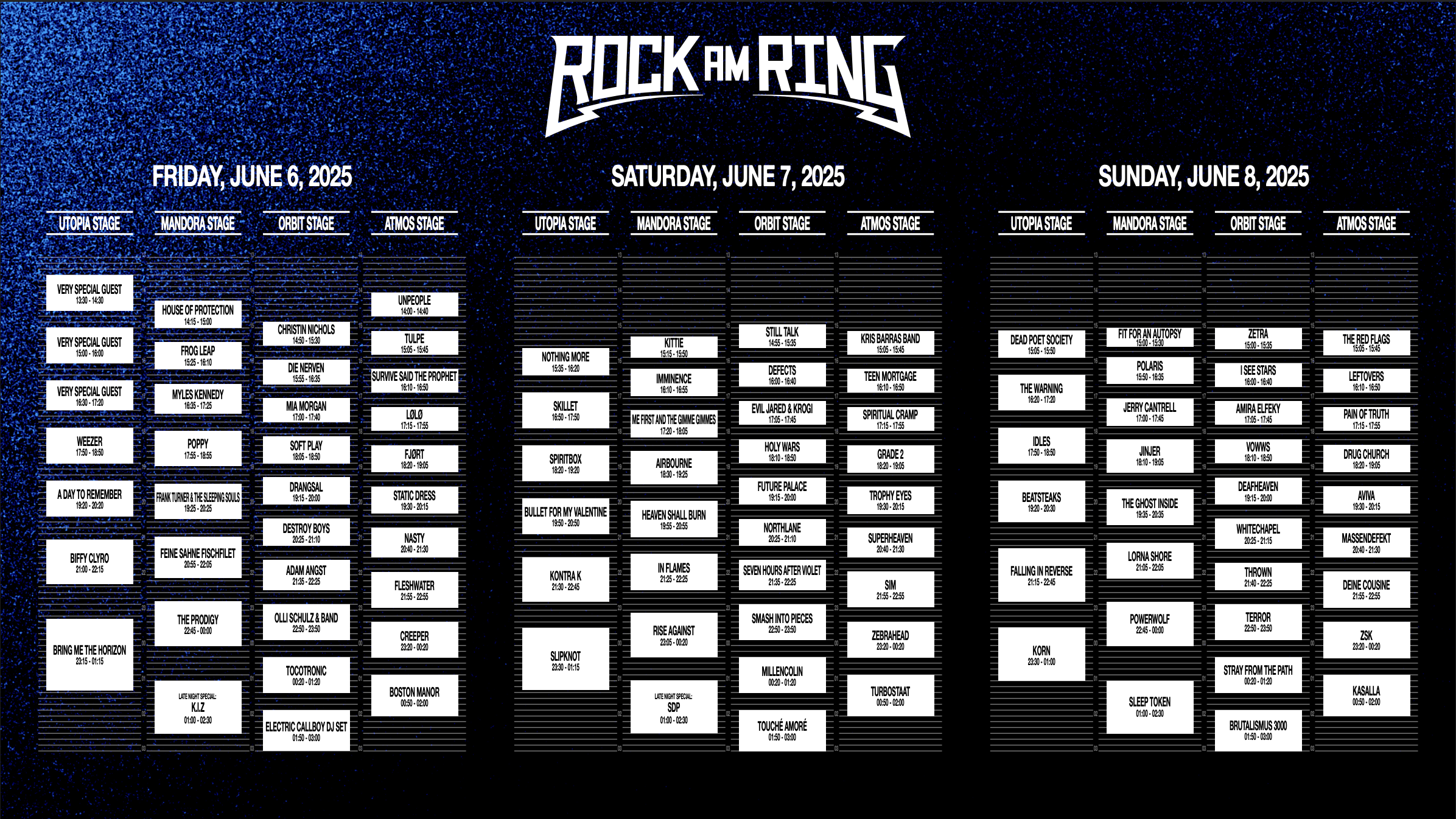 Rock Am Ring Timetable