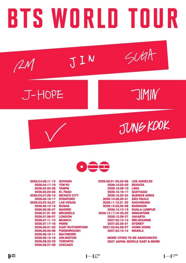 BTS ARIRANG WORLD TOUR